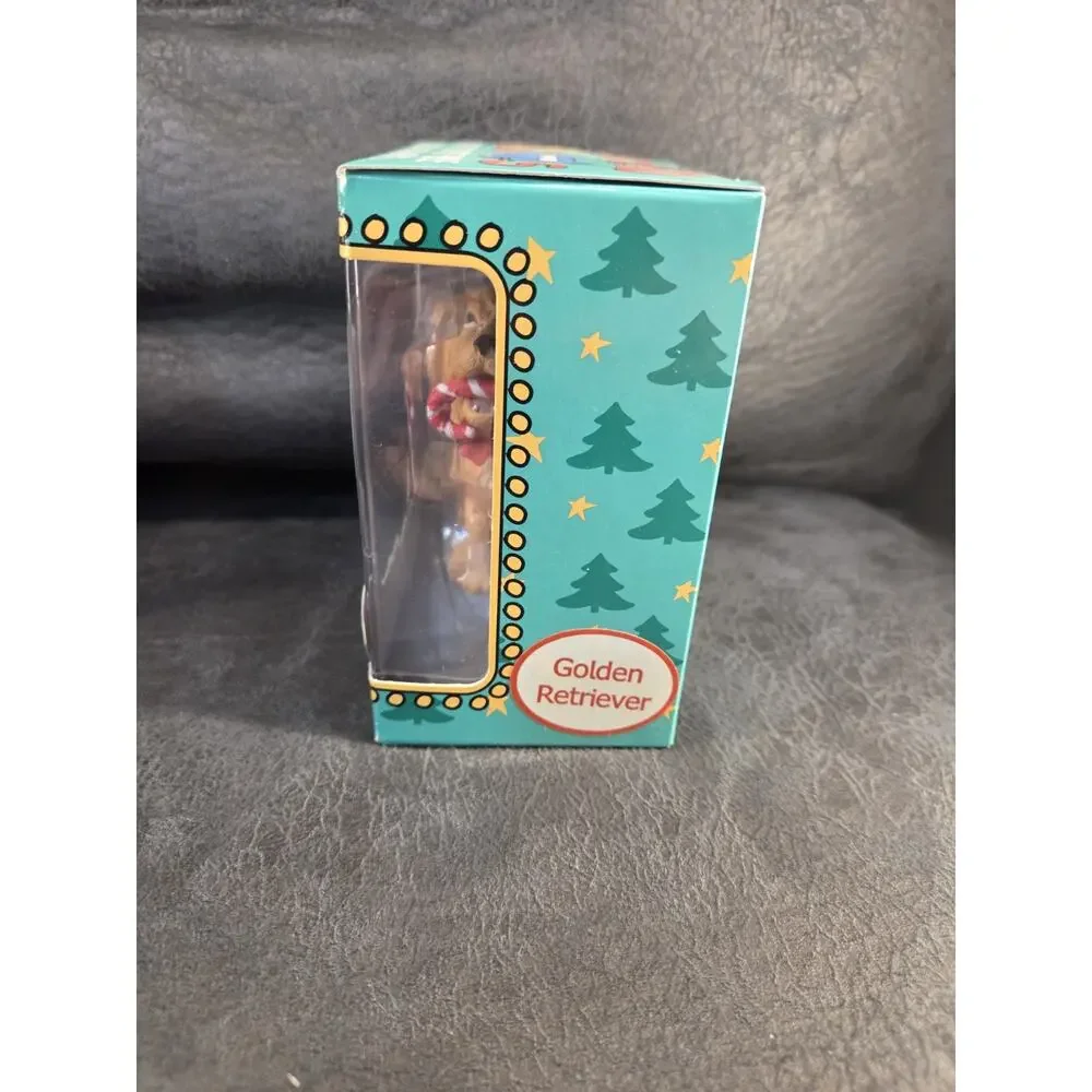 Vintage Cavanagh Bobble Head Christmas Ornaments - Golden Retriever & Tabby Cat